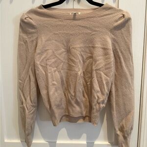 Joie Puff Sleeve Tan Sweater